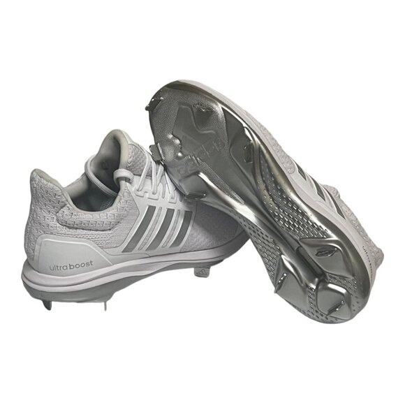 adidas Ultra Boost DNA 5.0 Baseball Cleat White Silver Men\'s Size 7 ID9622 main image 5